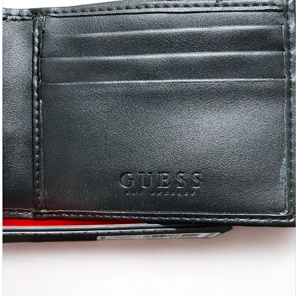 Guess Men's Wallet in Fine Leather Men's, Black White - Picture 4 of 6